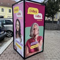 Volby do senátu 2025, reklamní stojky do krajských měst